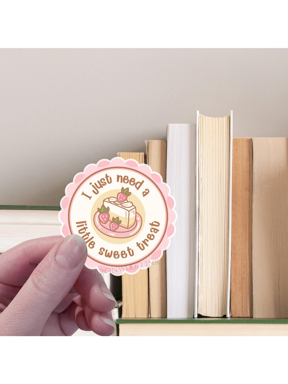 Little Sweet Treat Cute Dessert Sticker Strawberry Cake Cafe Positive Message